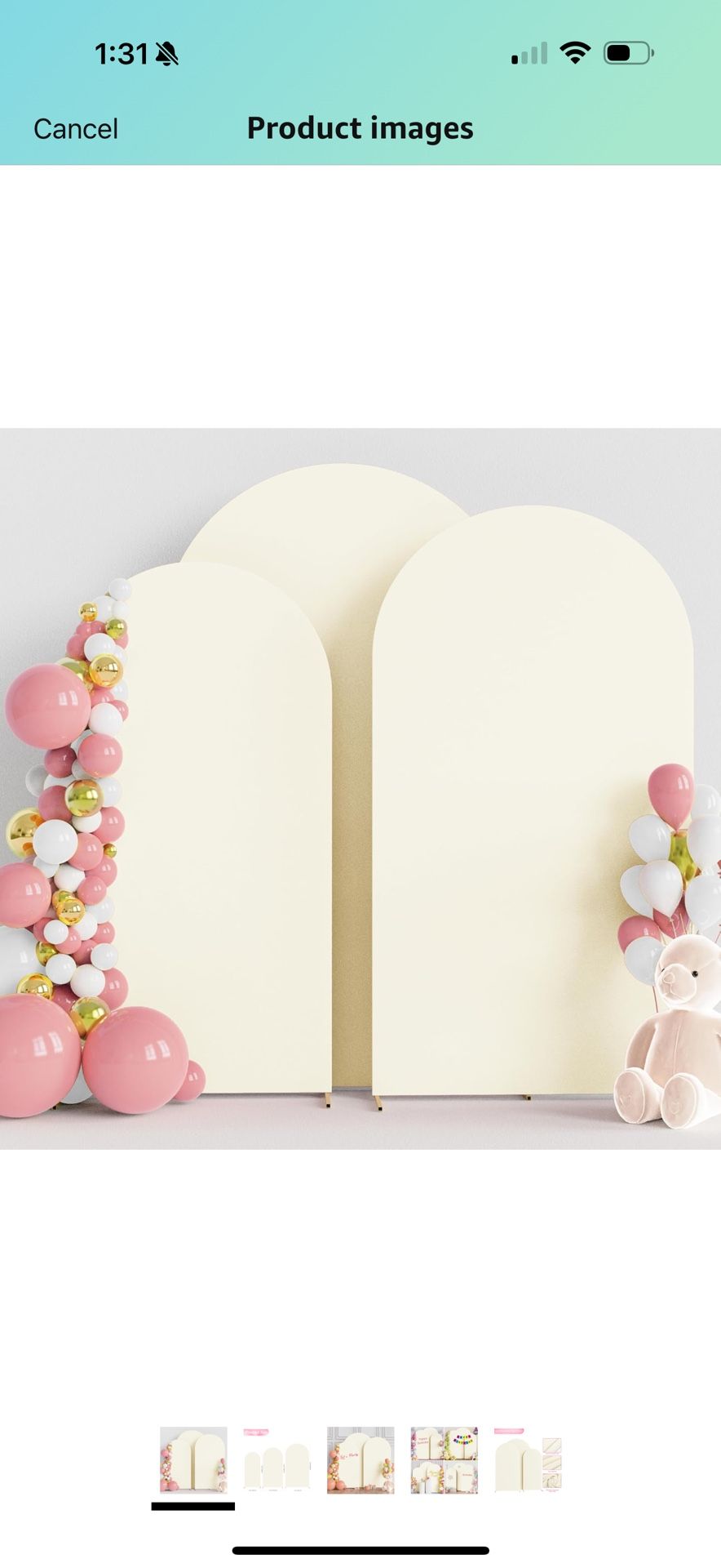 Wokceer Wedding Arch Backdrop Cover (8FT, 7.2FT, 6.6FT) Set of 3 Spandex Fitted Wedding Arch Stand Covers Round Top Chiara Backdrop Stands Cover for B