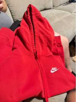 Nike Red embroidered hoodie  pullover