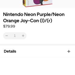 Nintendo Neon Purple/Neon Orange Joy-Con (l)/(r)