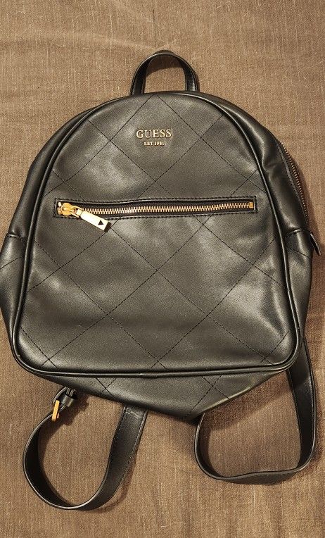Guess Black Leather Backpack
