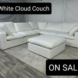 White Cloud Modular Sectional Couch Sofa With Ottoman 