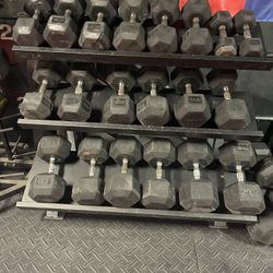 Hex Dumbbells 15-125 Increments Of 5lbs