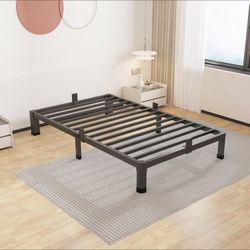 10 Inch Twin Bed Frame with Rounded Corner Low Profile Metal Platform Heavy Duty Steel Slats