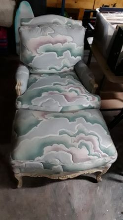 Vintage chair with matching ottoman only $90