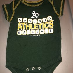 Oakland A’s baseball onesie 0/3 months