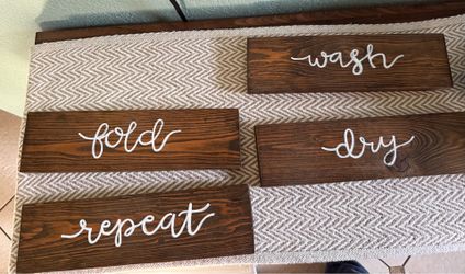 Set of 4 Wooden Laundry Room Signs