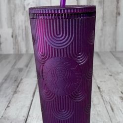 Starbucks Purple Pearl Shell Mermaid Siren Tumbler 24 oz Venti Cup