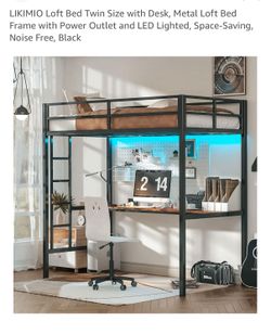 Loft twin bed with desk