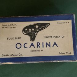 Rare Antique Ocarina EWA Flute. Wooden Musical Instrument. It Has 10 Holes.