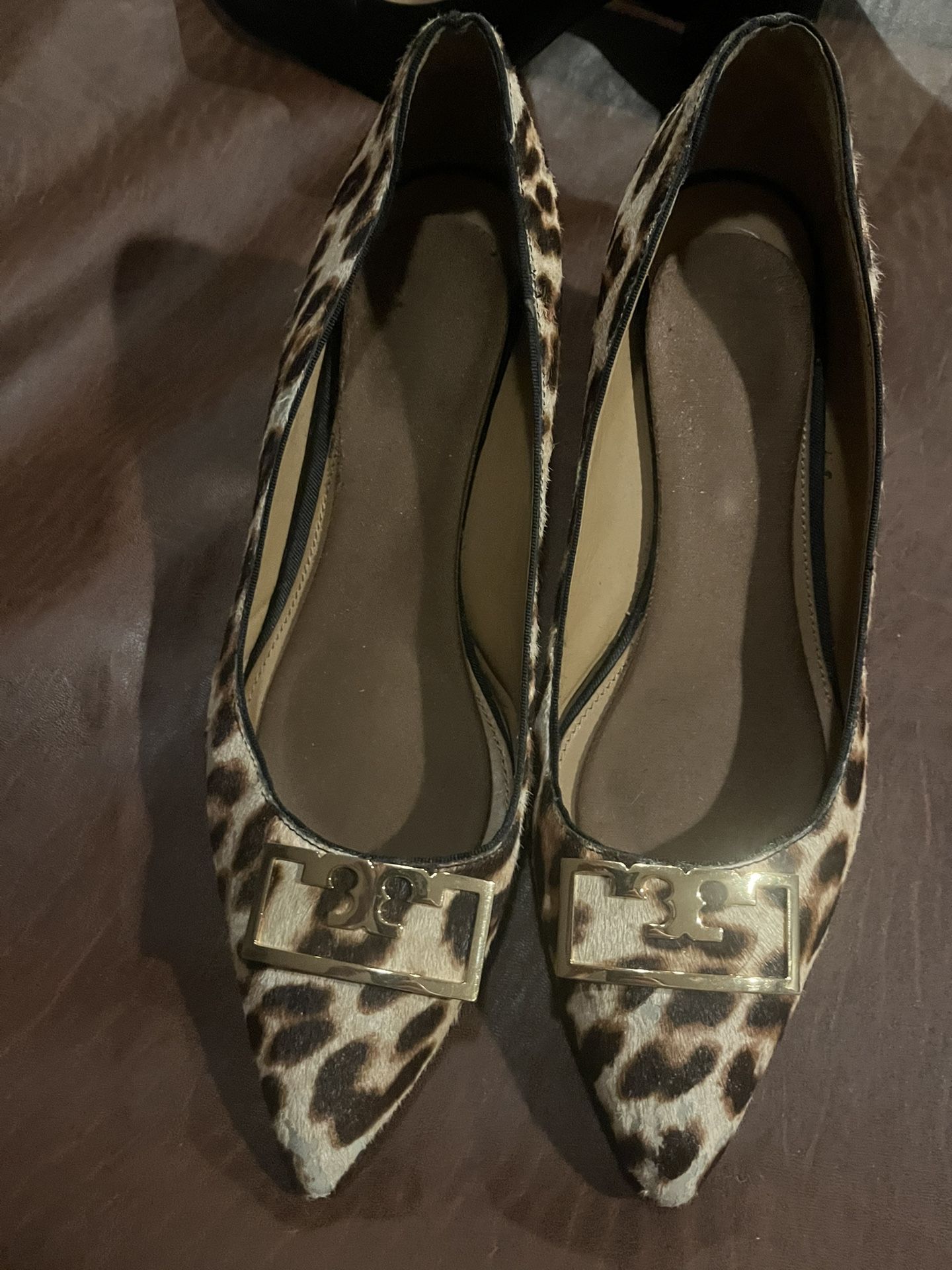 Tory Burch Leopard Small Wedge Pointed Toe Size 11