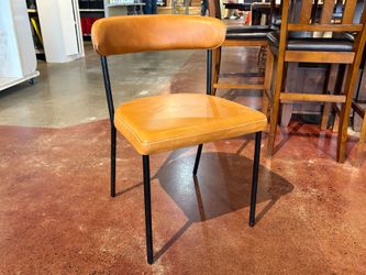 WEST ELM Curved Back Leather Dining Chair