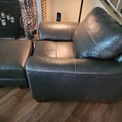 Leather Loveseat Chair Ottomons
