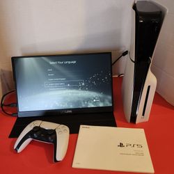 Sony PlayStation 5 Slim Disc Edition Console White 1TB w/ Controller/HDMI - Good Condition Works Great  Available Today 