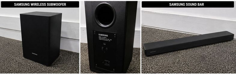 Samsung Soundbar + Wireless Subwoofer Home Theater Package – $75