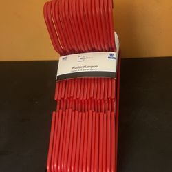 Mainstays Clothing Hangers, Durable Plastic Red 18 Pack