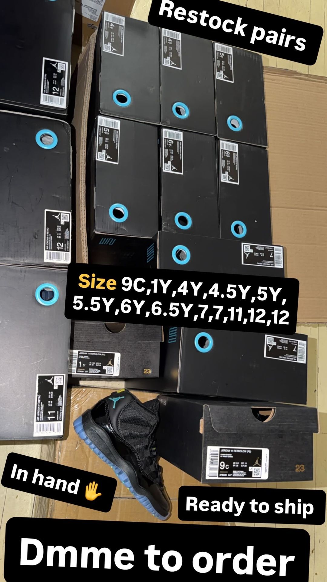 Restock!!! Jordan 4 Black Cat Jordan 11 Gamma Blue