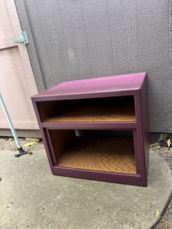 Purple Painted Wood Two-Shelf Bookcase
