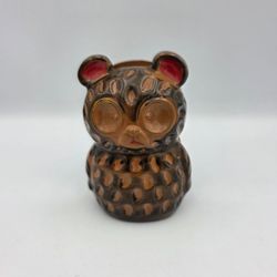Vtg 50's Lego Japan Bear with Glasses Ceramic Napkin Holder Brown 4" x 2.5" x 2"