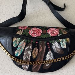 Brand New Very Unique Artistic Hand Painted Dream Catcher Belt/Waist Bag 