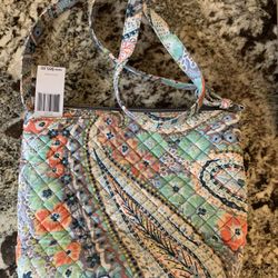 Vera Bradley Cross Body Bucket Bag/Purse - Citrus Paisley 