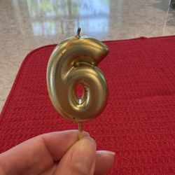 Free Gold “6” Candle