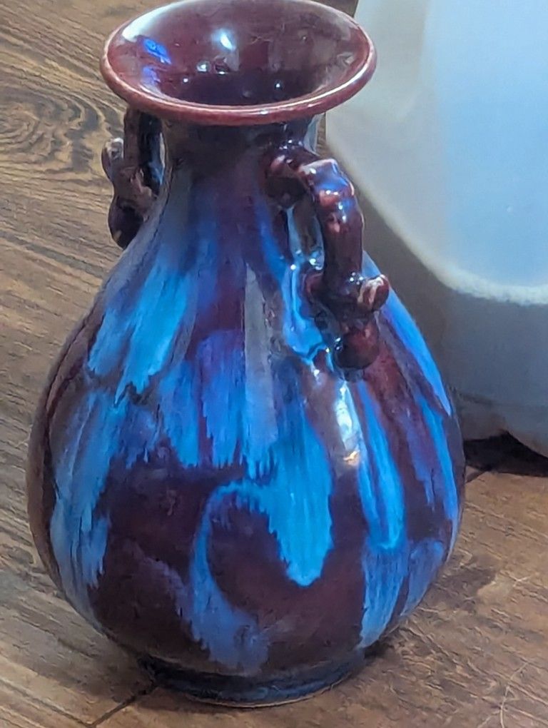 8"x5"Chinese Oxblood Flambe Glaze Sang de Boeuf Jingdezhen Zhi Pottery Vase 1950