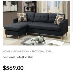 Black Sectional Sofa 
