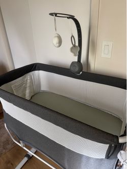 Used- Cloud Baby Bedside Bassinet, Crib for Infant and Newborn Music Hanging Figurine