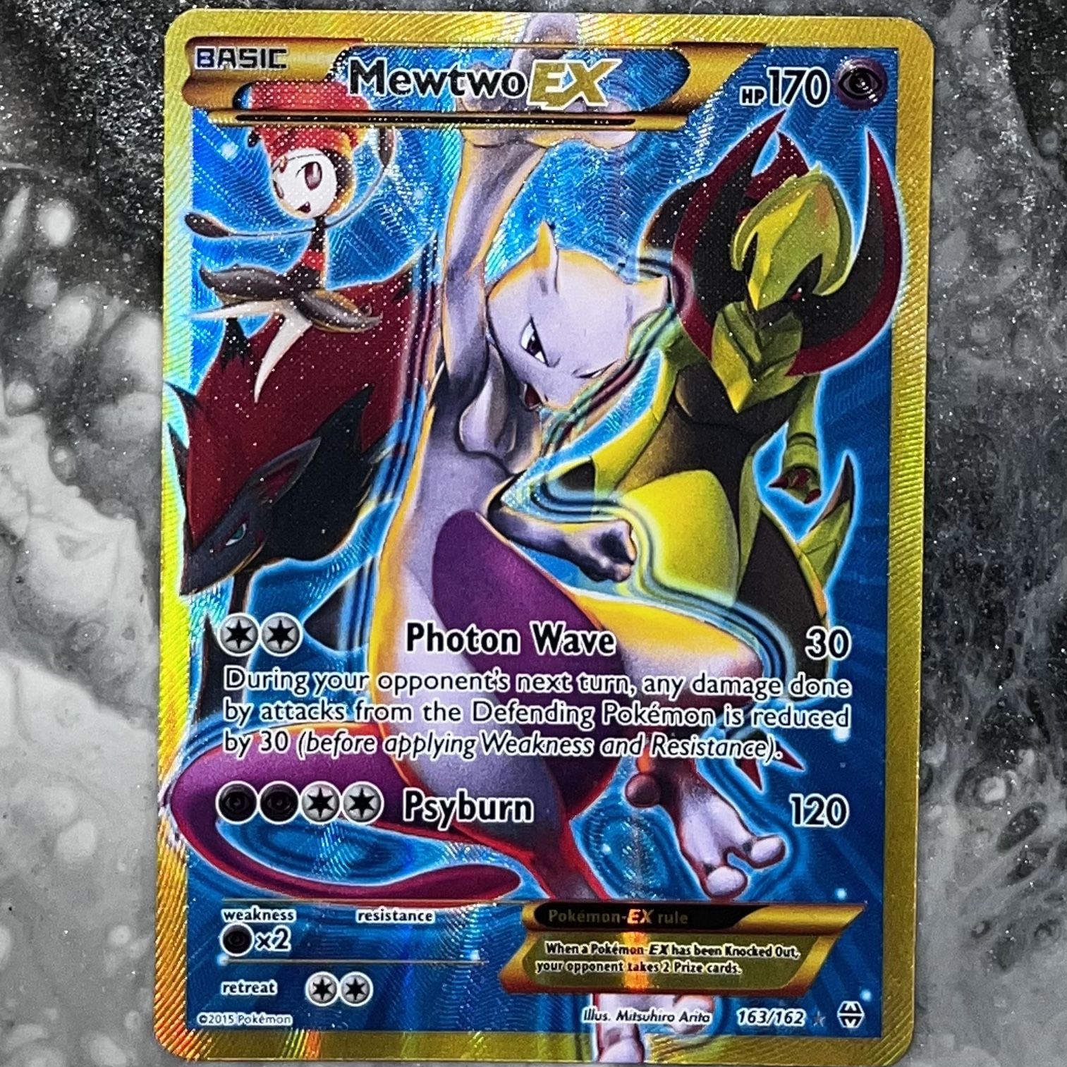 2015 Pokemon XY Full Art MEWTWO EX Breakthrough Secret Rare Holo 163/162 Unplayed!