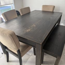 Dining Table + Chairs For 6