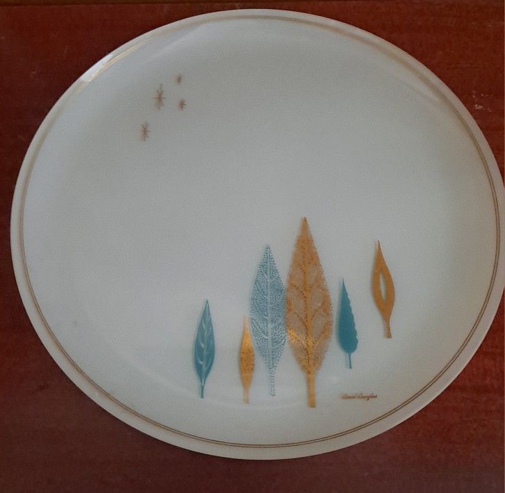 Vintage David Douglas "Prestige" mid-century modern round glass platter