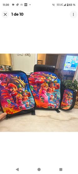 Super Mario 3 piece set : backpack,Lunchbox and pencil pouch