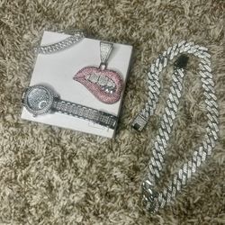 Fashion Jewelry Silver And Pink Chain 