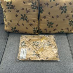 (2) 15”x15” Christmas Cushions and A Table Runner 