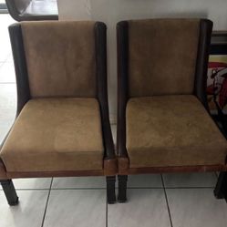 Set Of 2 Suede Chairs
