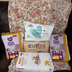 Baby Diapers, Size One, And Two 