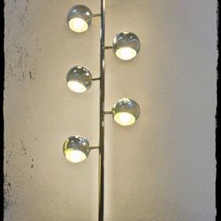 Mid Century Modern Eyeball Floor Lamp Chrome 6 Light Orb Adjustable Atomic Space Age Vintage