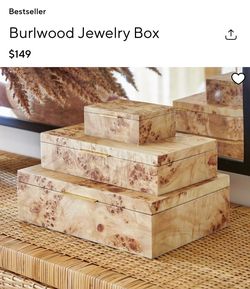 Pottery Barn Burlwood Jewelry Box