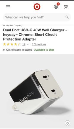 Dual Port Type- C x2 40 Watt Wall Charger