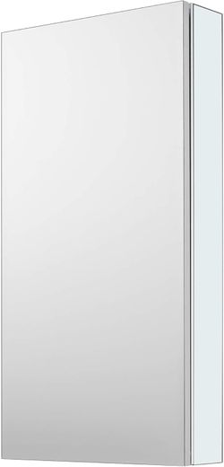 Sunrosa Aluminum Bathroom Medicine Cabinet with Mirror Door #1351V T8