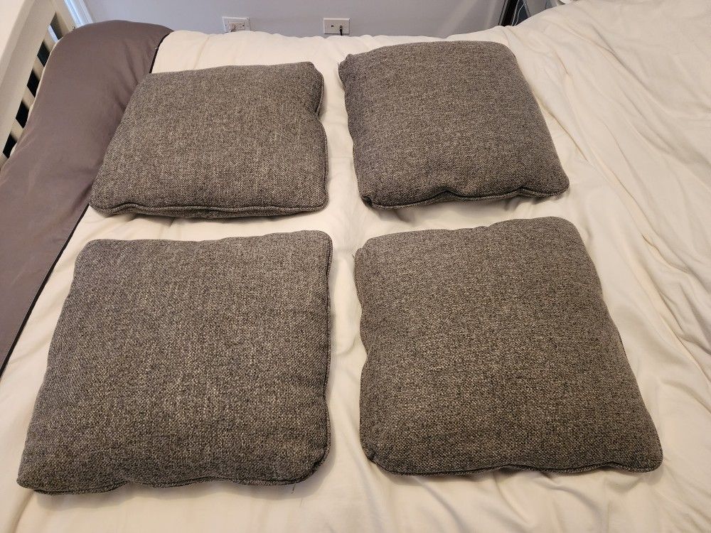 4 Brand New Grey Throw Pillows 18" x 18"