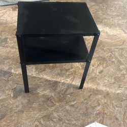 Modern Black Metal Side Table / Nightstand