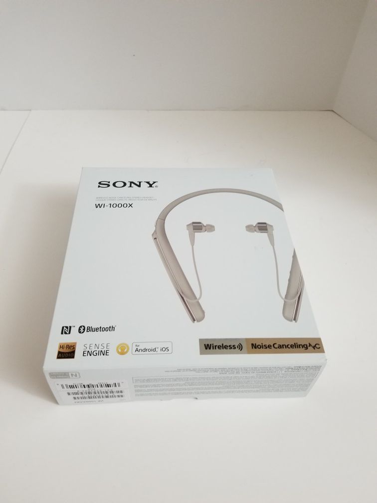 Sony WI-1000X/N Noise Canceling Wireless Behind-Neck In Ear Headphones Gold