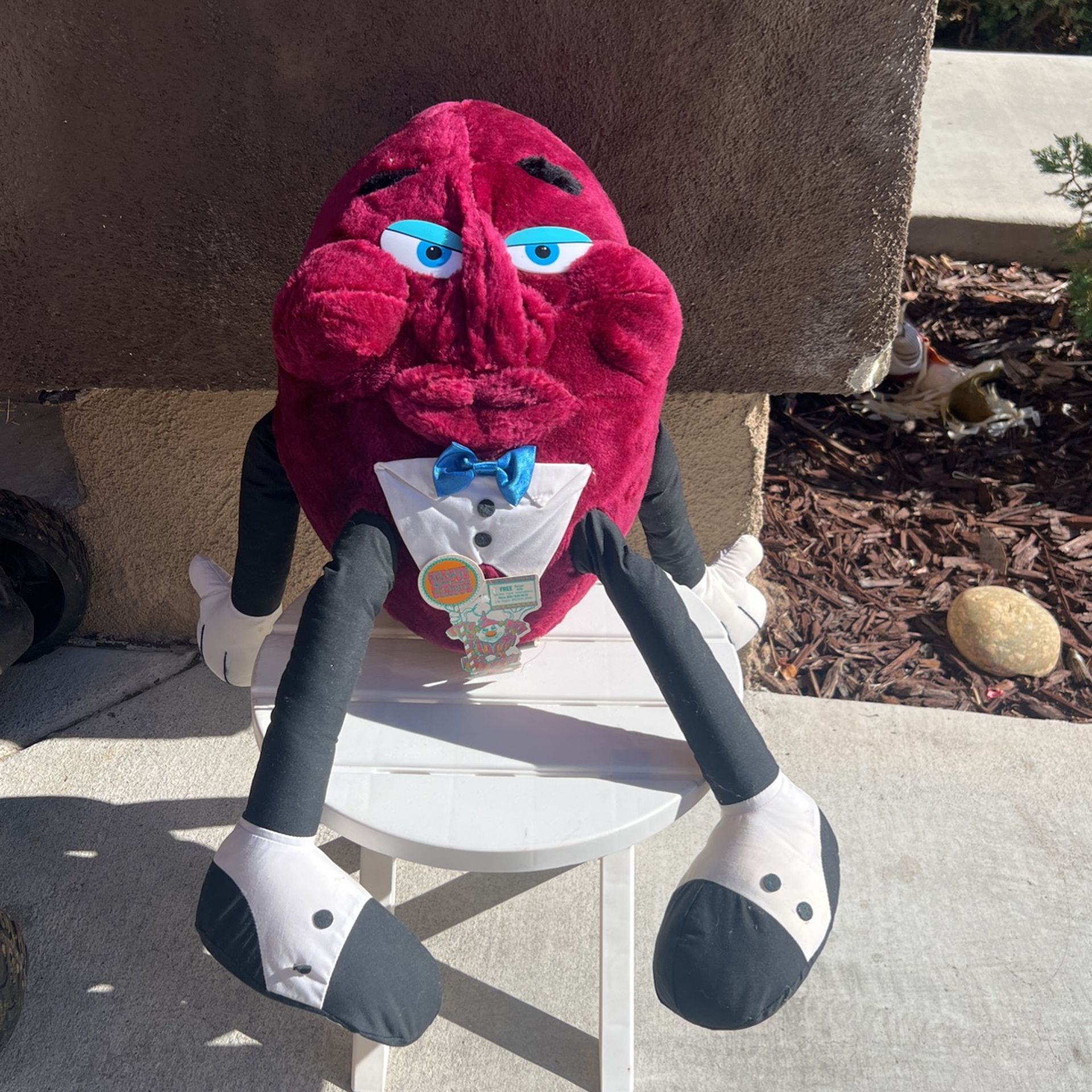 Vintage 1988 Large 22" California Raisin Plush Stuffed Animal Doll Acme Applause