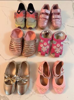 Toddler Girl lot of shoes size 8 used