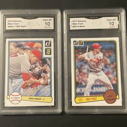 Donruss Throwback Angels Mike Trout Graded 10 Baseball Cards 