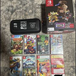 Nintendo Switch Oled Mario Kart Edition + Games 