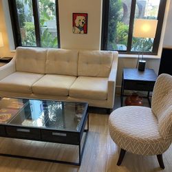 Coffee Table And Stylish Swivel Chair