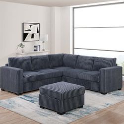 4pcs Sectional Sofa w/ottoman