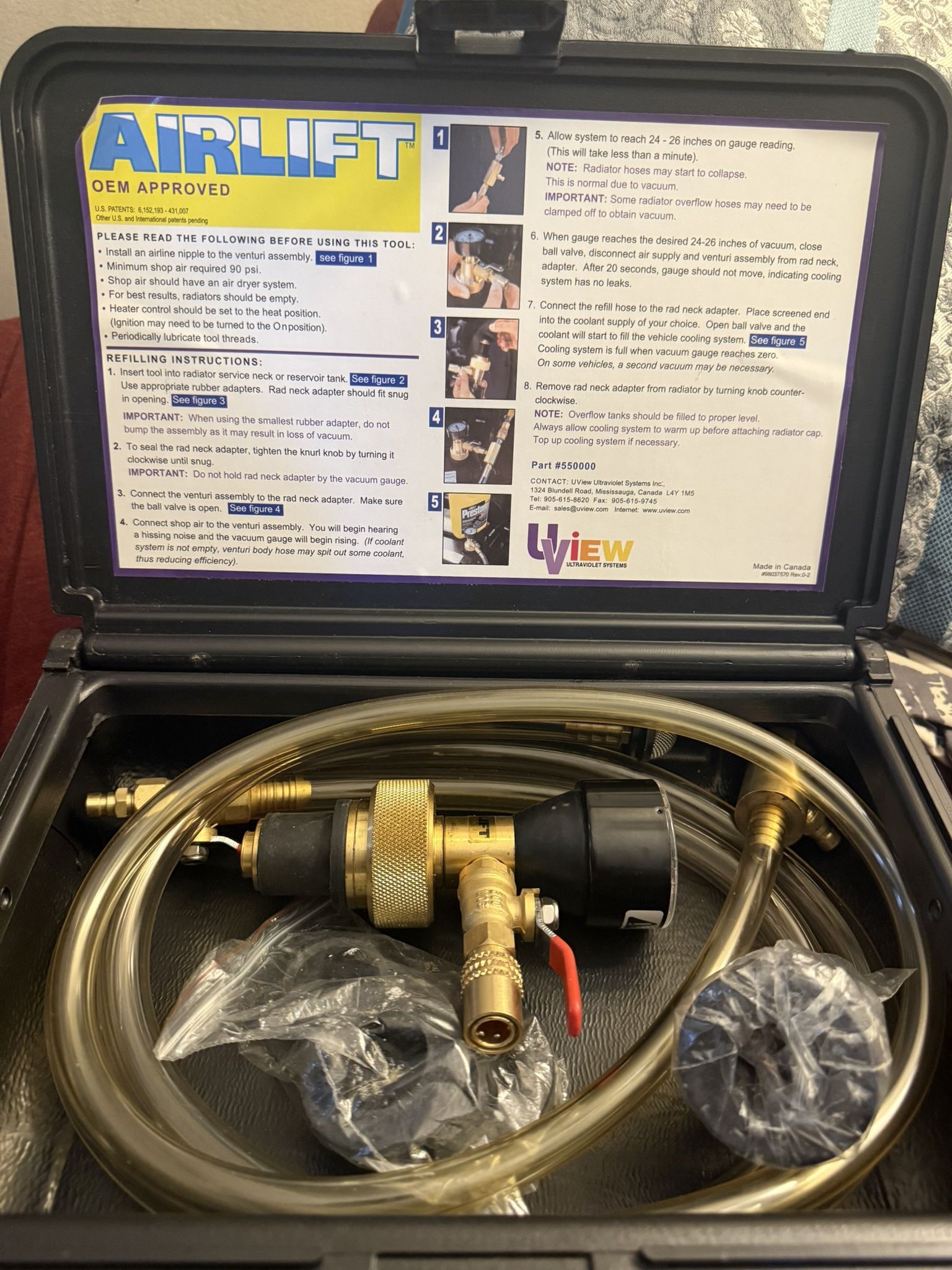 airlift uview oem approved part 55000 Coolant Filling Tool
